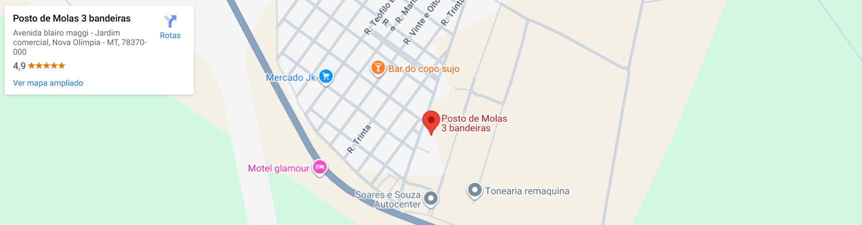 Localização Posto de Molas 3 Bandeiras